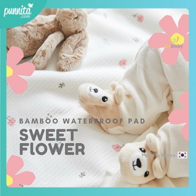 LOL Baby Bamboo waterproof ผ้ารองกันน้ำเยื่อไผ่ออร์แกนิค Size L ลาย Sweet flower